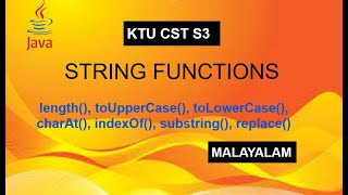 12 | JAVA String Methods -l- Malayalam Tutorial