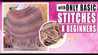 With only BASIC STITCHES / how to crochet A PONCHO - EASY AND FAST - BY LAURA CEPEDA