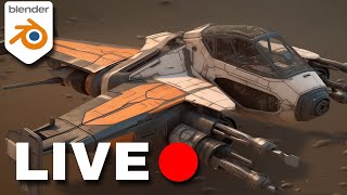 Scifi Fighter Spaceship in Blender | Live Stream Tutorial