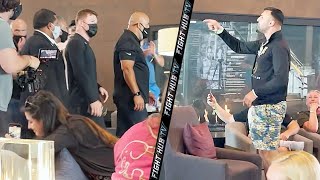 'BE A MAN!" TEAM SAUNDERS YELLS AT CANELO IN HOTEL LOBBY OVER RING SIZE ISSUES!