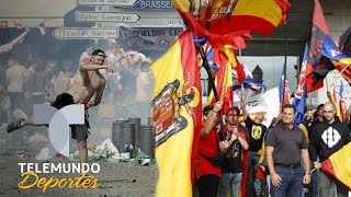 Brutal pelea entre ultras de Barça y PSV | UEFA Champions League | Telemundo Deportes