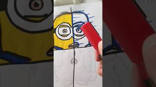 Dave the minion drawing but in 4 different styles #shorts #minions #art