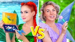 Makeup Challenge! 9 DIY Mermaid Makeup vs Fairy Makeup