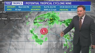 Tropical Update for Wednesday at 5 pm: PTC-9 not named Isaias yet