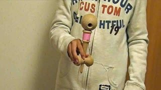 けん玉の技　もしもし亀よ（大皿と中皿を交互に乗せる方法）　Trick Hello turtle by the Kendama