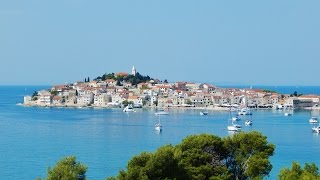 Primostem the old town, the promenade and beaches. Croatia, Dalmatia