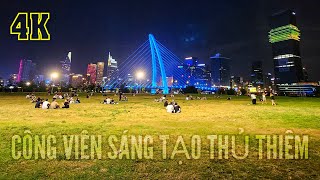 Cầu Ba Son Sài Gòn về đêm công viên Sáng Tạo Thủ Thiêm Creative Park