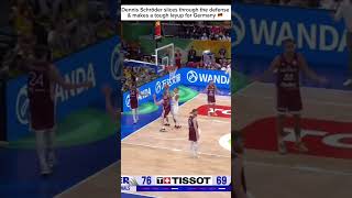 Dennis Schröder slices through the defense \u0026 makes a tough layup for Germany #nba #schroder