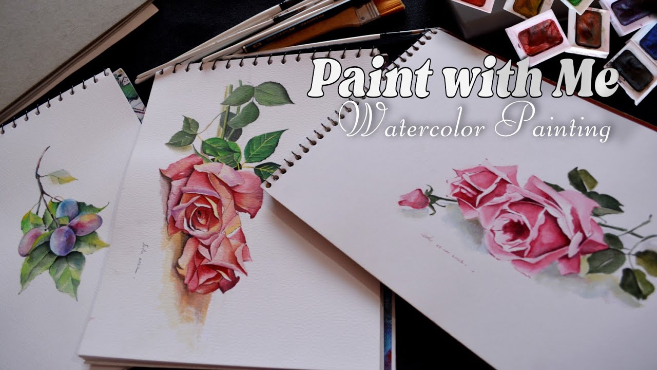 Paint With Me | Watercolor Painting Vlog | Colorful Leaves Painting ...