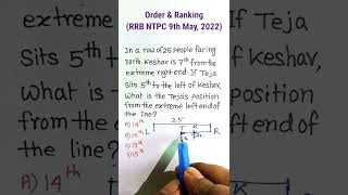 Order And Ranking Reasoning Tricks| Sitting Arrangement| Reasoning Tricks| #shorts