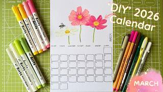 Making my own 2026 Calendar 🌸 March - Garden Cosmos / Mexican Aster