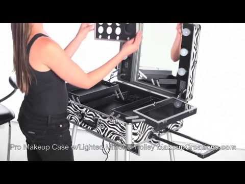 Lighted Makeup Case - Pro Makeup Case with Lighted Mirror and Built in Trolley Lighted Makeup Case - Pro Makeup Case with Lighted Mirror and Built in Trolley