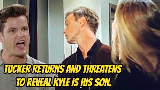 The Young And The Restless Tucker threatens to reveal Kyle's secret identity - Diane forbids him.