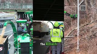 DOT tree removal project with Fällbach, Sennebogen, and Diamant