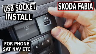 SKODA FABIA USB SOCKET INSTALL