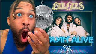 FIRST TIME HEARING- Bee Gees - Stayin' Alive (Official Music Video) REACTION