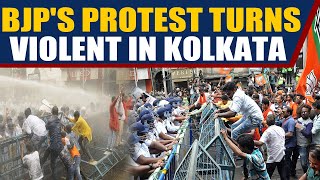 BJP workers protest in Kolkata, police use water cannons to disperse them | Oneindia News