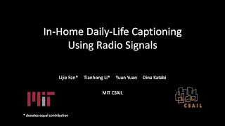 [ECCV 2020 Oral] In-Home Daily-Life Captioning Using Radio Signals -- Long Talk