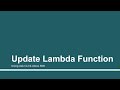 Update Lambda function | Part - 13 | Create custom Alexa skill using AWS Lambda function