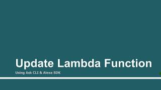 Update Lambda function | Part - 13 | Create custom Alexa skill using AWS Lambda function