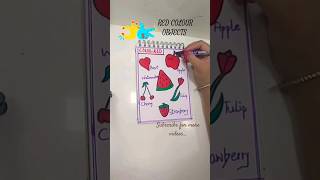 Red 🍎color objects #shorts #short #youtube #red #colors #art #artist #drawing #trending #subscribe