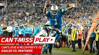 Cam Newton's Amazing SUPERMAN Dive Sets Up McCaffrey's TD! | Can't-Miss Play | N