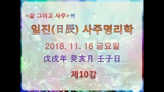 일진日辰으로 배우는 사주명리학 제10강 2018년 11월 16일무술년 계해월 임자일