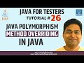 Java for Testers #26 - Java Polymorphism | Method Overriding in Java