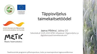 2023 05 10 Infopäev Tappisviljelus ja digilahendused taimekasvatuses avaslaidiga 71 min