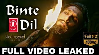 Binte Dil Full Hd Video - Padmaavat : Ranveer Singh | Deepika Padukone || Arijit Singh ||
