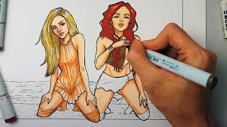 Dibujo a Shakira y Karol G #TQG 2