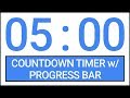 5 min Countdown Timer w/ Progress Bar #Timer #Countdown