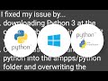 Pip - Fatal error in launcher: Unable to create process using '