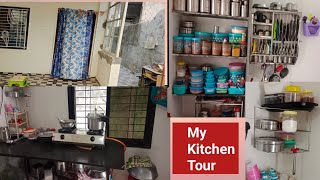 ♥️माझं छोटंसं स्वयंपाकघर 💁my small kitchen tour /marathi kitchen /How to organize small kitchen