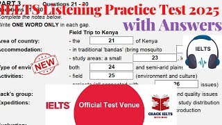 IELTS Listening Actual Test 2025 with Answers | 27.02.2025