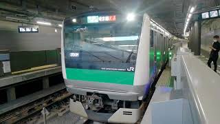 埼京線E233系7000番台ハエ136編成各駅停車新宿行 羽沢横浜国大駅発車【発車メロディーキッズステーション】