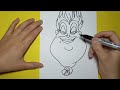 drawing disney villains how to draw ursula from disney como dibujar a ursula villanos disney🔴