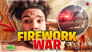 THE BIGGEST FIREWORK WAR EVER🔥 A CAR BLEW UP!!!!