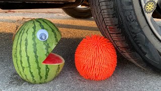 Experiment Car vs Spider Pacman Watermelon | Crushing Crunchy & Soft Things by Car