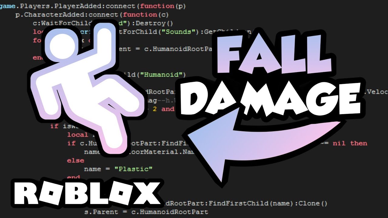 Roblox Studio Model Fall Damage Youtube