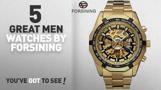 Top 10 Forsining Men Watches [ Winter 2018 ]: Men's Automatic Mechanical Gold Wrist Watch Stainless