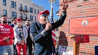 “Only One Candidate Does Not Divide Us by Color, by Race, by Gender ” Sammy Ravelo at Bronx Rally