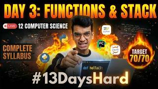 Python Functions & Stack: Ab mza ayega!🔥 | Day 3: #13DaysHard | Nitin Paliwal
