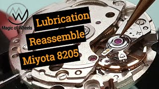 Servicing Japanese Movement Miyota 8205 part 3 of 3 - Reassemble / ประกอบเครื่องญี่ปุ่น Miyota 8205