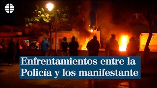 Enfrentamientos entre la Policía y los manifestantes en Cádiz