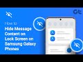 How to Hide Message Content on Lock Screen on Samsung Galaxy Phones | Secret Way!