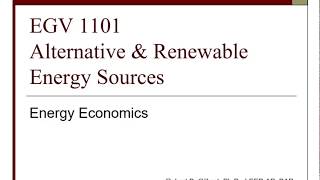 EGV 1101 - Energy Economics
