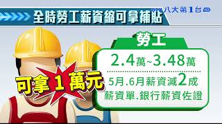 擴大紓困 全時勞工薪減2成領1萬 八大民生新聞 2021071005