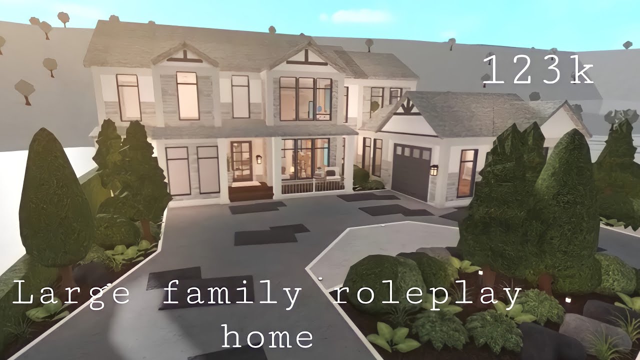 Roblox Bloxburg | Large Family Roleplay Home 123k | House Build - YouTube