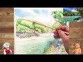 初心者のための水彩画講座78『夏の上高地を描く』watercolor painting tutorial for beginner landscape